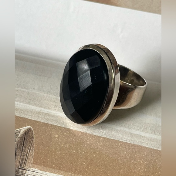 925 Sterling Silver Black Onyx Unisexual! Statement Ring!🖤🖤 - Picture 12 of 13